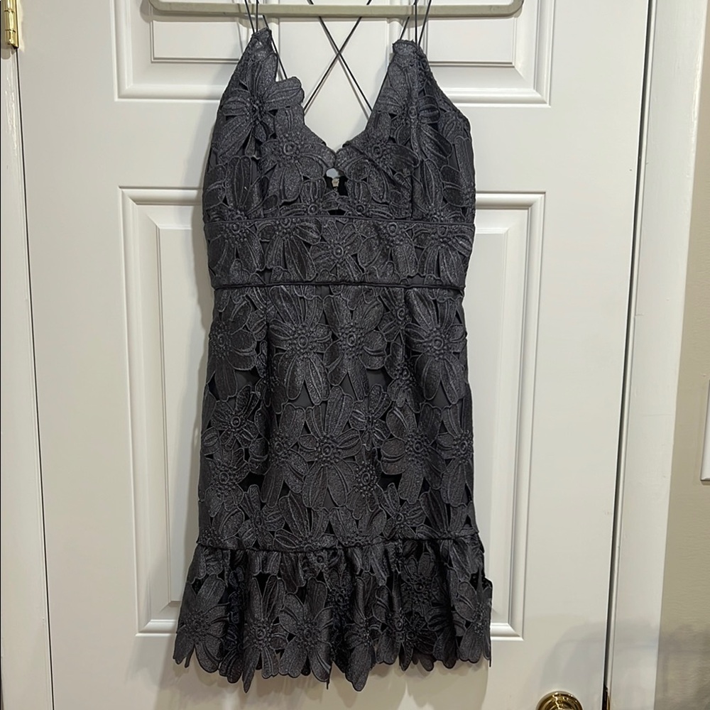 Free People Gray Lace Dress NWT